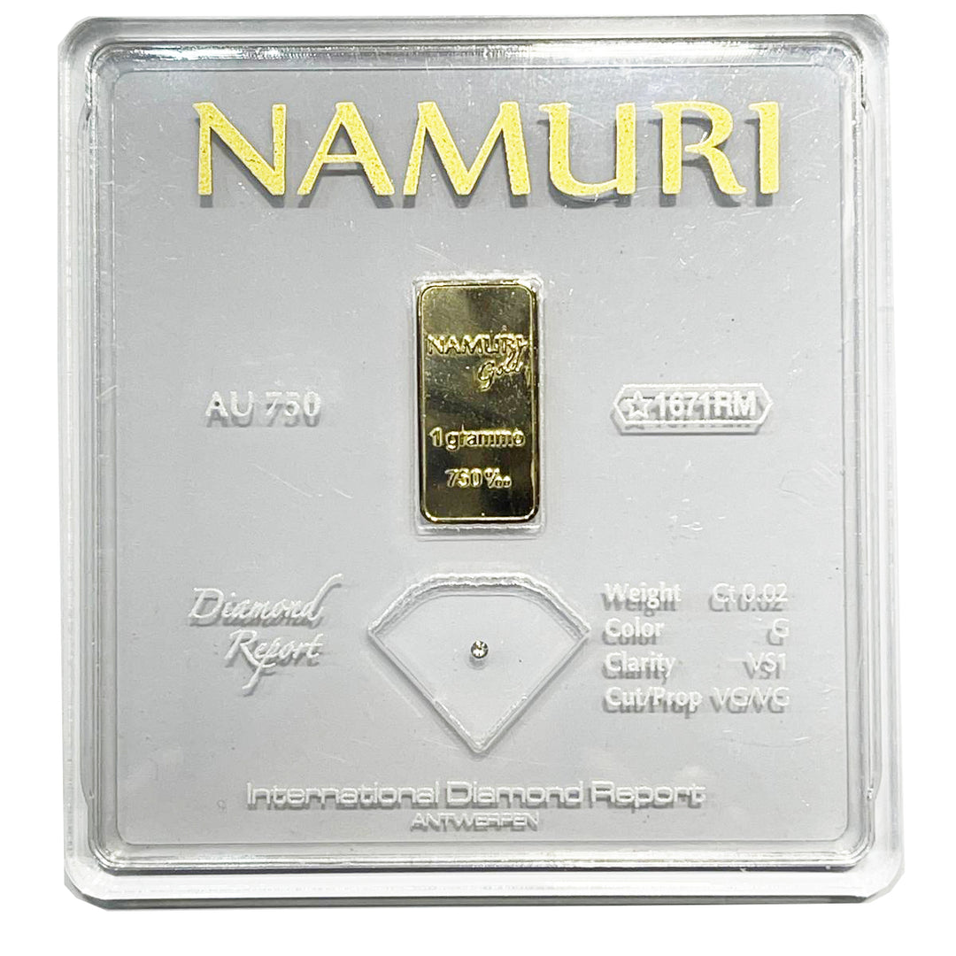 Namuro Lingotto 1 골드 그램 18kt 다이아몬드 0.02ct g vs1 ndj/g02gvs