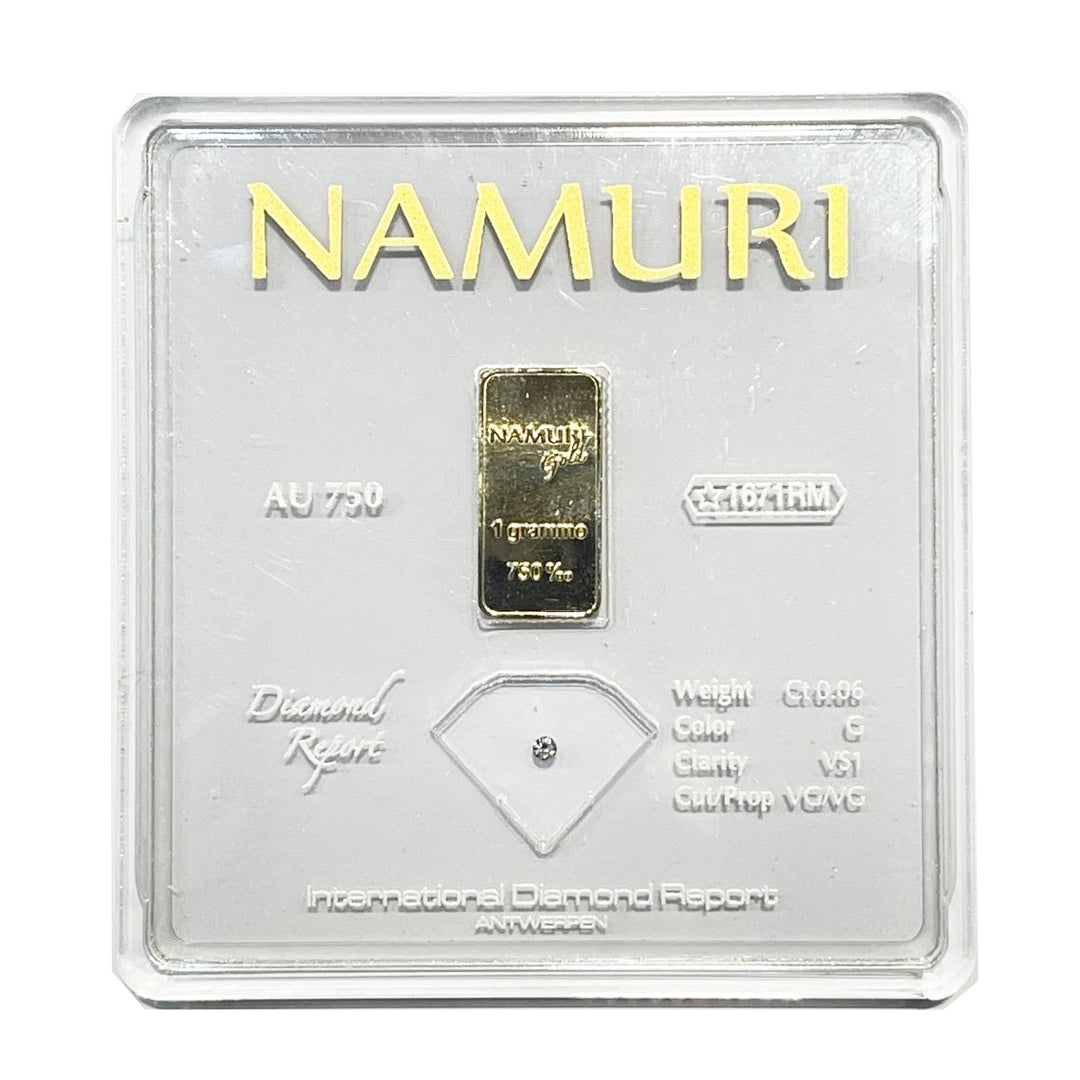 Namuro Lingotto 1 골드 그램 18kt 다이아몬드 0.06ct g vs1 ndj/g06gvs