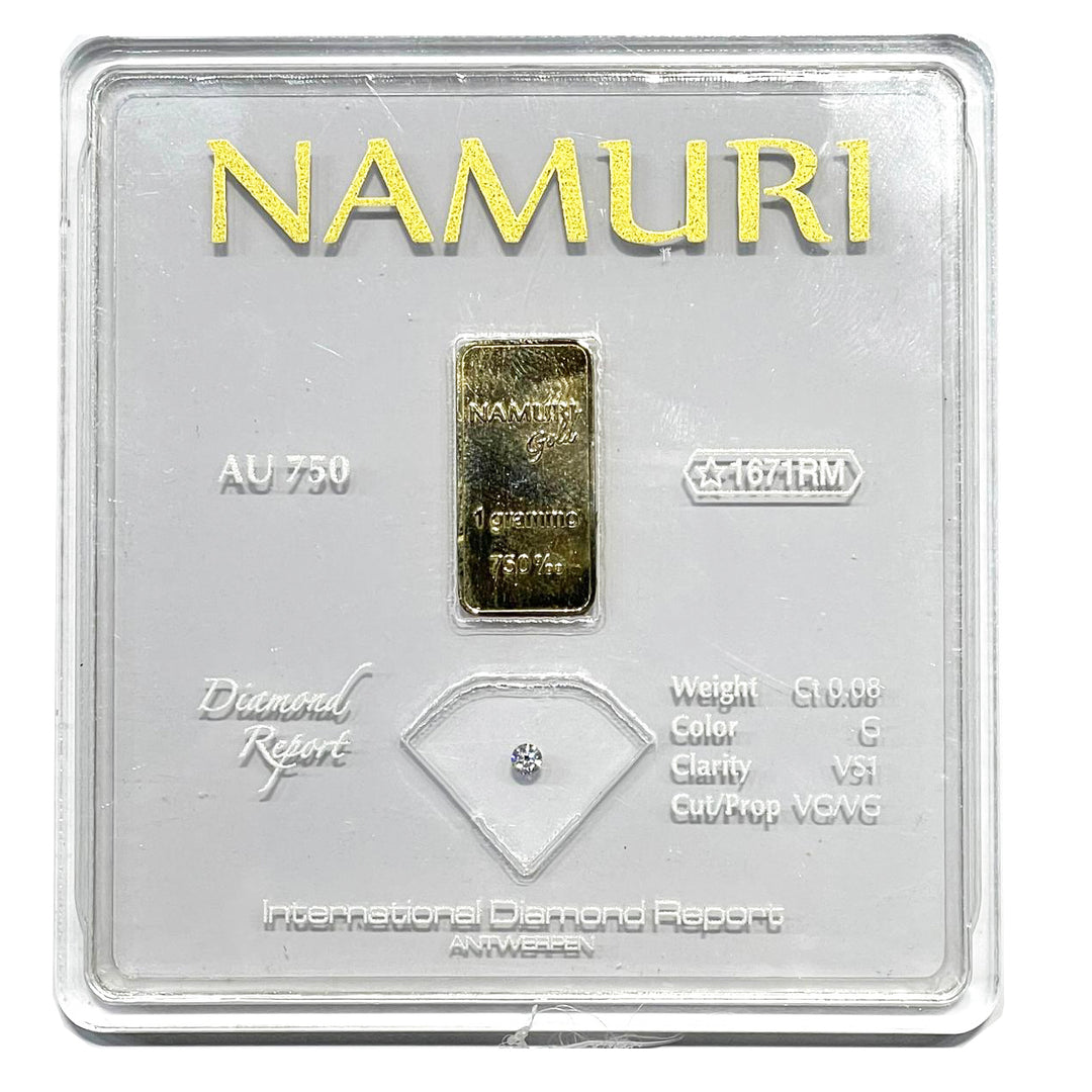 Namuro Lingotto 1 Gold gram 18kt Diamond 0.08ct G VS1 NDJ/G08GVS