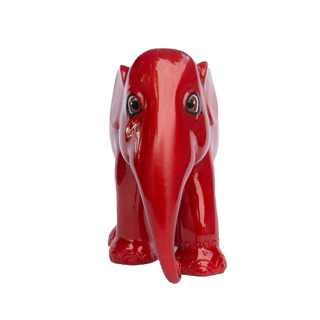 코끼리 퍼레이드 Elefante Metallic Vermilion Red 15cm Limited Edition 3000 Metallic Vormilion Red 15