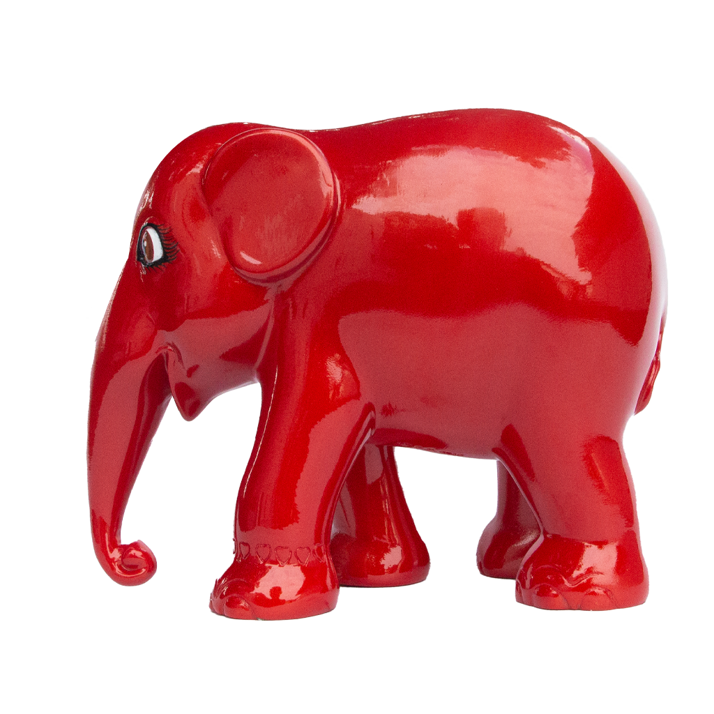 코끼리 퍼레이드 Elefante Metallic Vermilion Red 15cm Limited Edition 3000 Metallic Vormilion Red 15