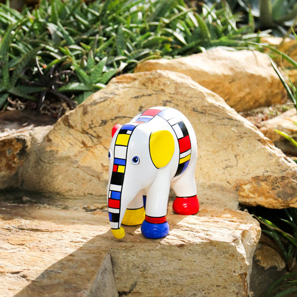 코끼리 퍼레이드 Elefante Mondriaan은 내 마음을 가로막며 15cm Limited Edition 3000 Mondrian My Mind 15