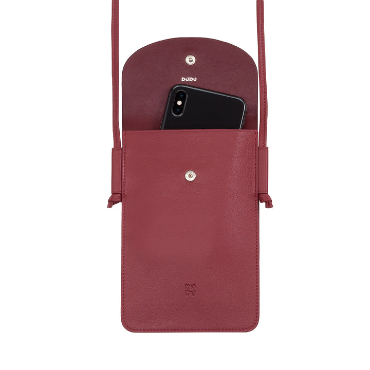 Dudu Case Case Cell Coll Leather Neck, 스마트 폰 홀더 버튼으로 최대 6.7 인치, 조절 가능한 어깨 끈, 얇은 디자인