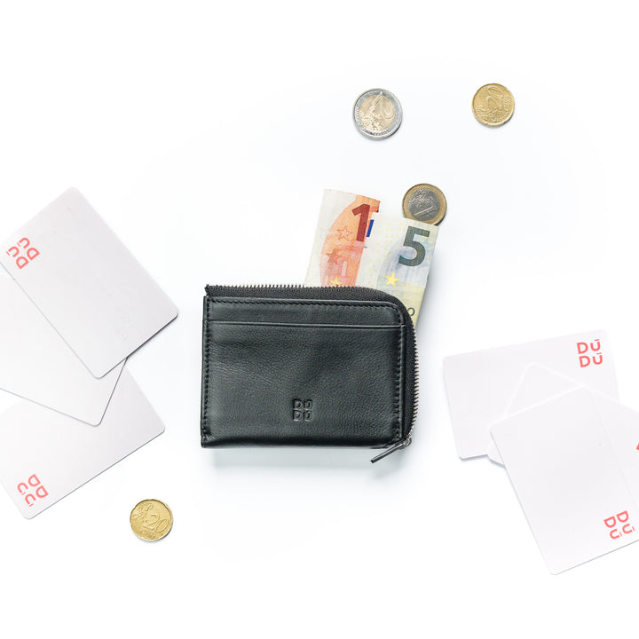 zip을 가진 Dudu Small Men 's Wallet, 컬러 가죽의 RFID 지갑, 신용 카드 홀더, 소형 포켓 디자인