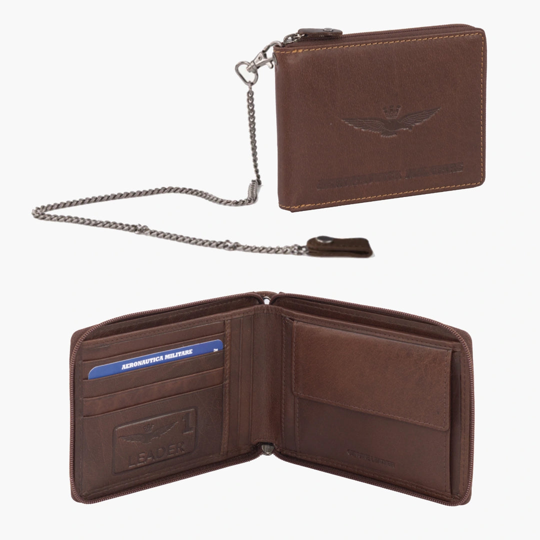 Air Force Military Wallet in Zip Leather and New Eagle Am243-MO line chain