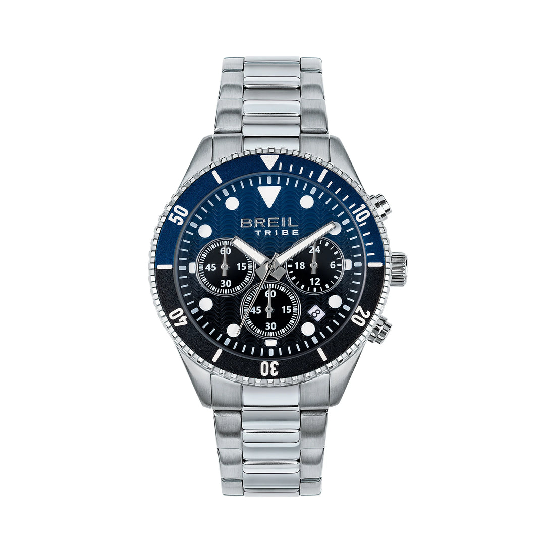 Breil Overhand Chrono 41mm 시계 블루 쿼츠 스틸 EW0764