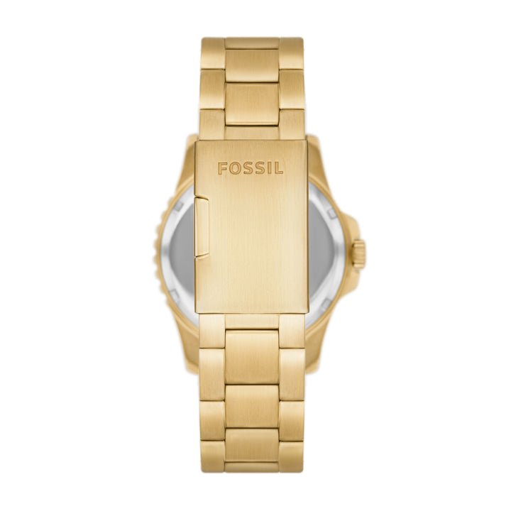 化石化石藍色藍色手錶與金色的金色鋼dario和手鐲FS5950