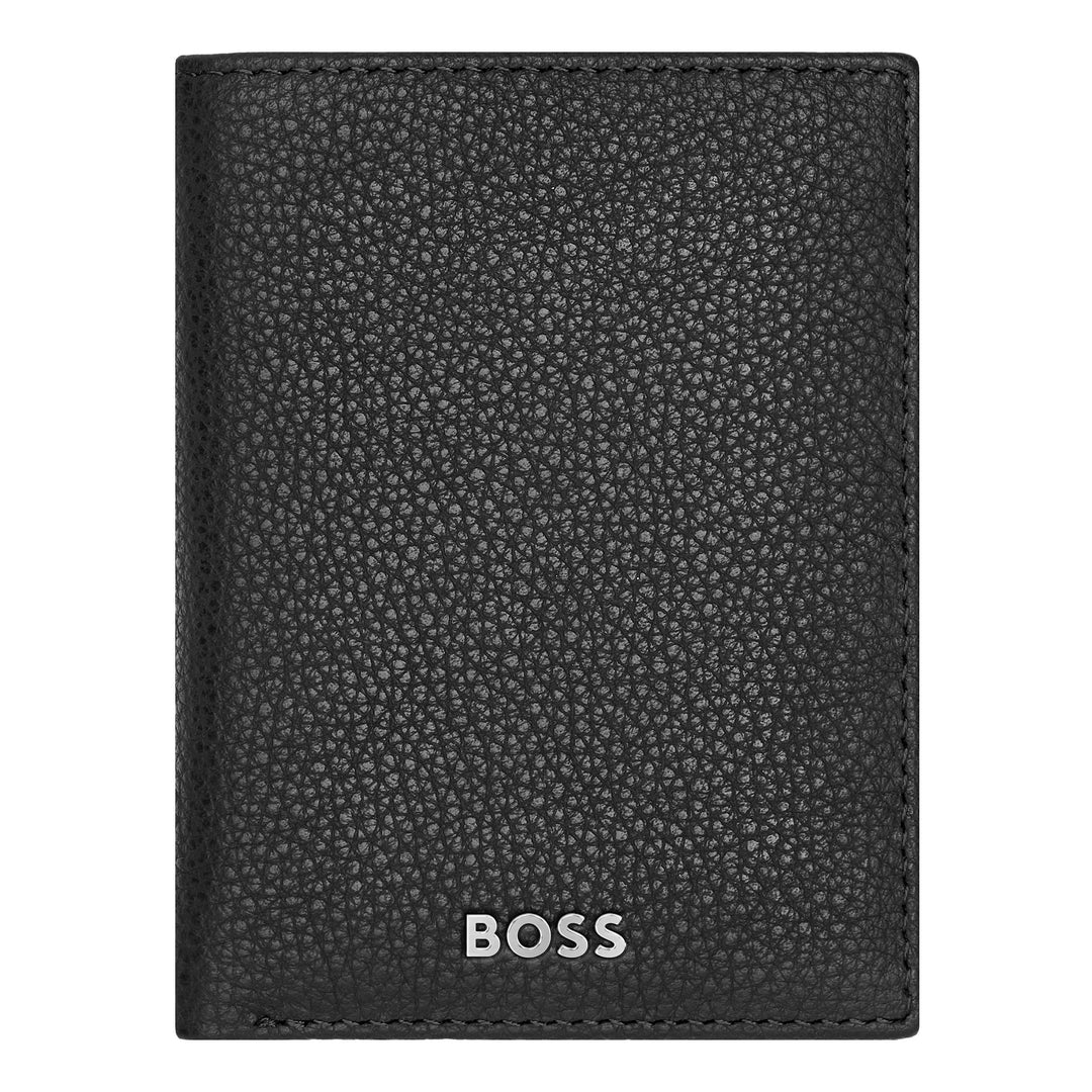 Hugo Boss Card Cards折りたたみ古典的な穀物Black HLE416A