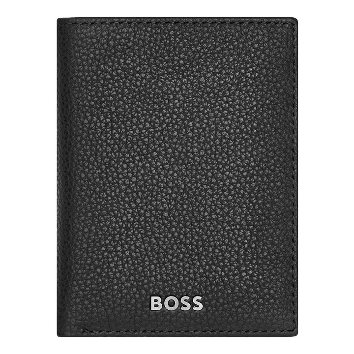 Hugo Boss Card Cards折りたたみ古典的な穀物Black HLE416A