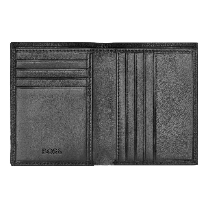 Hugo Boss Card Cards折りたたみ古典的な穀物Black HLE416A