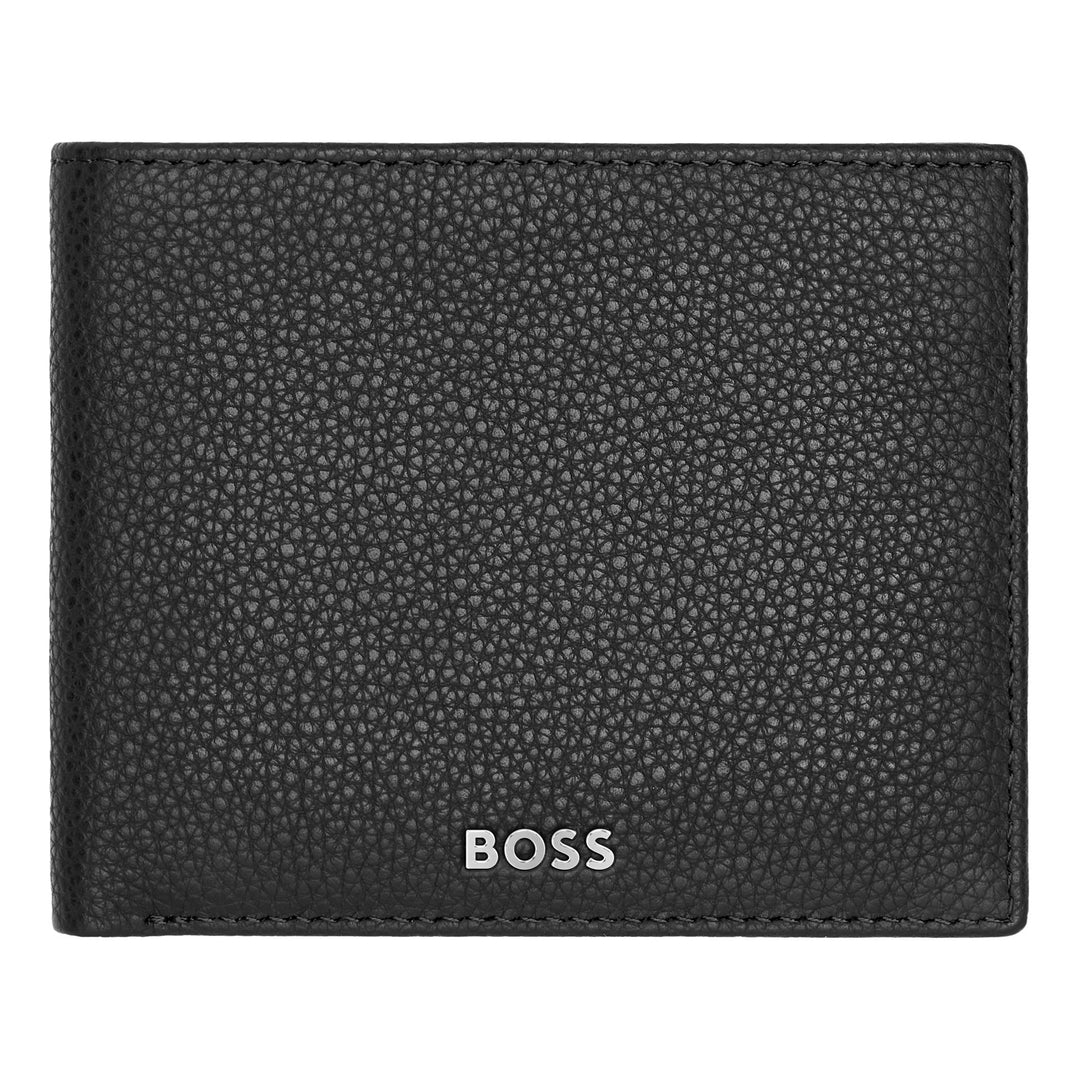 Hugo Boss Wallet和經典的黑色穀物顆粒Hry416a