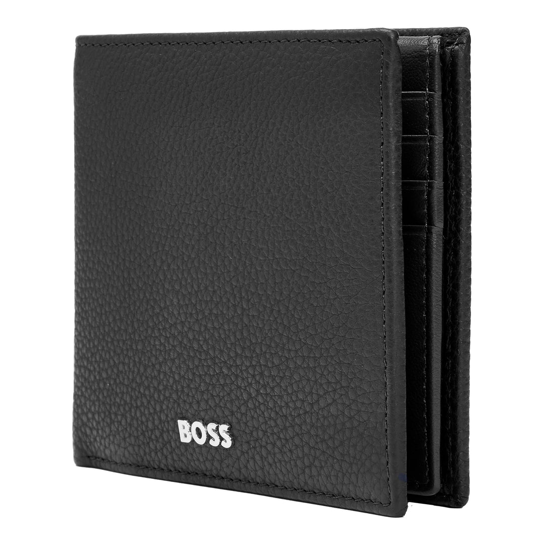 Hugo Boss Wallet和經典的黑色穀物顆粒Hry416a