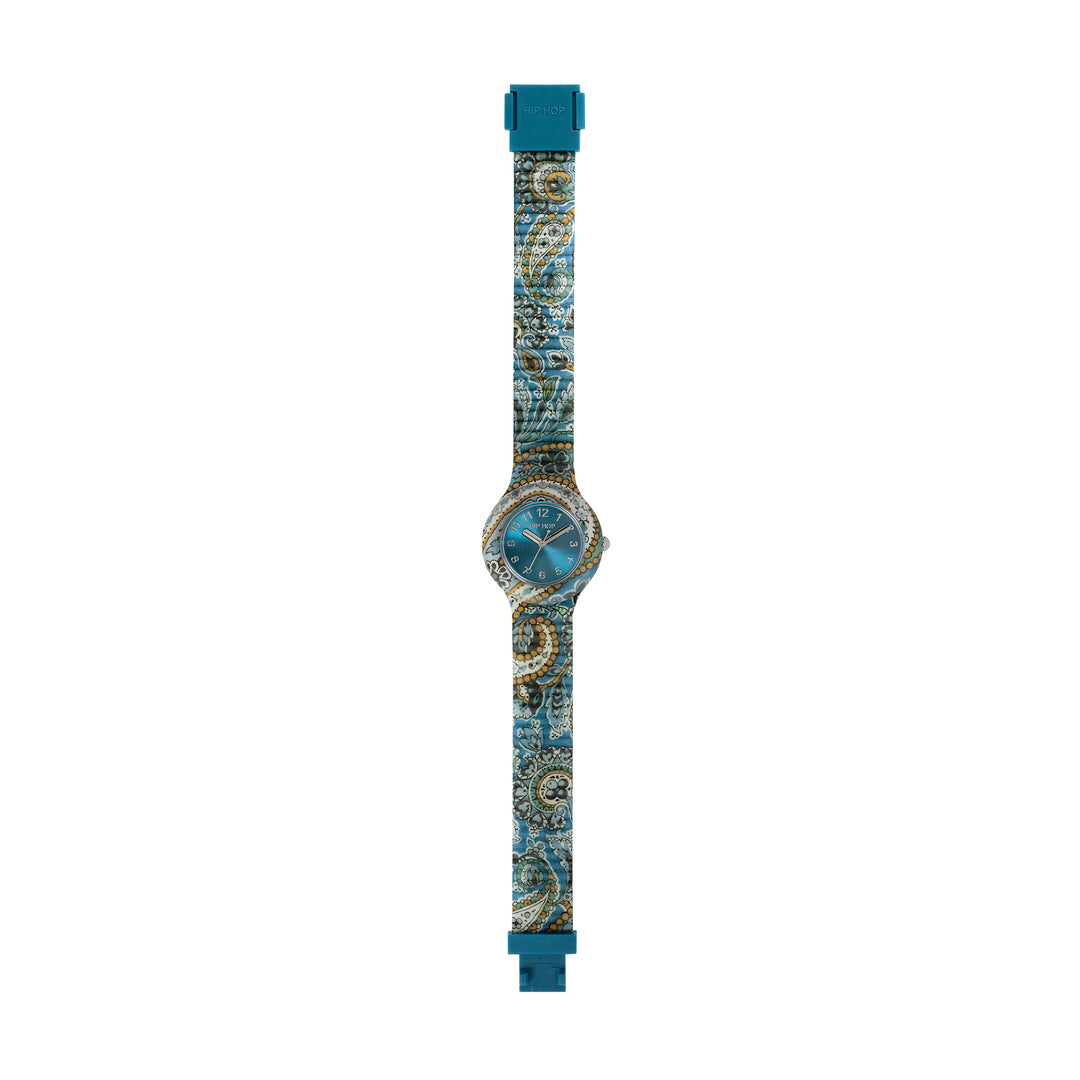 Hip Hop Teal Blue Paisley Collection Watch 32mm Hwu1242