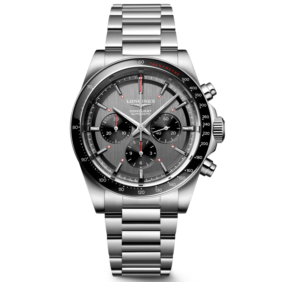 Longines Conquest Chrono Ski Edition 42mm 자동 회색 스틸 L3.836.4.52.9