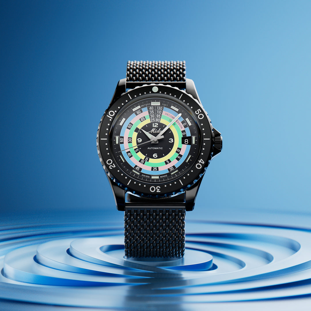 Mido Ocean Star減圧WorldTimer Limited Edition 1961 40mm自動ブラックフィニッシュPVDブラックM026.807.807.33.051.00