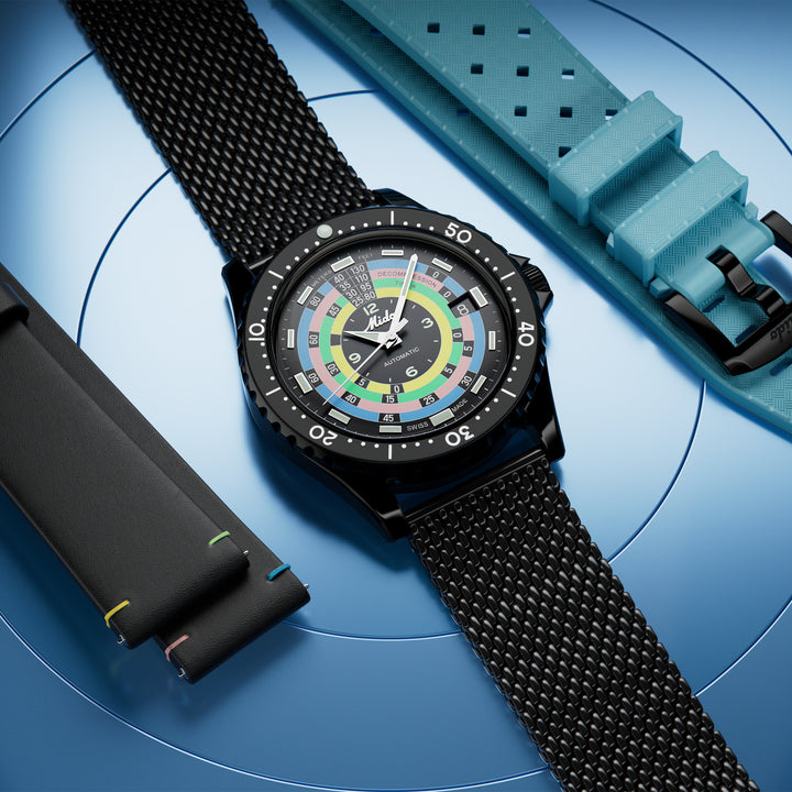 Mido Ocean Star減圧WorldTimer Limited Edition 1961 40mm自動ブラックフィニッシュPVDブラックM026.807.807.33.051.00