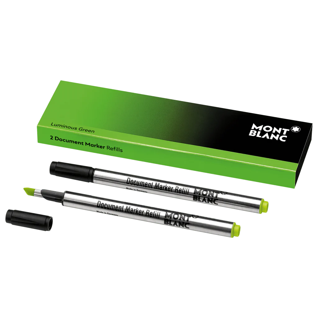 Montblanc 2 Luminous Green Document Marker 강조 표시를위한 리필 128253