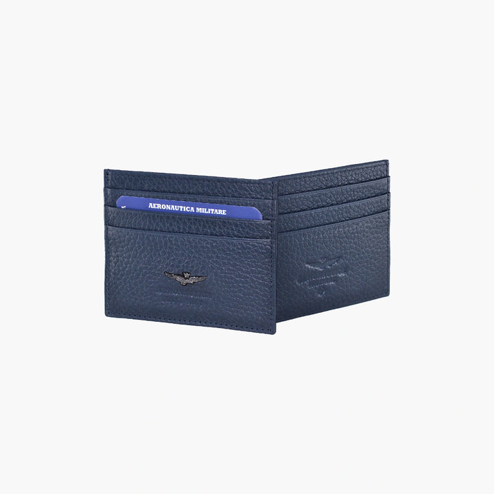 Soft leather flat wallet AM188-BL