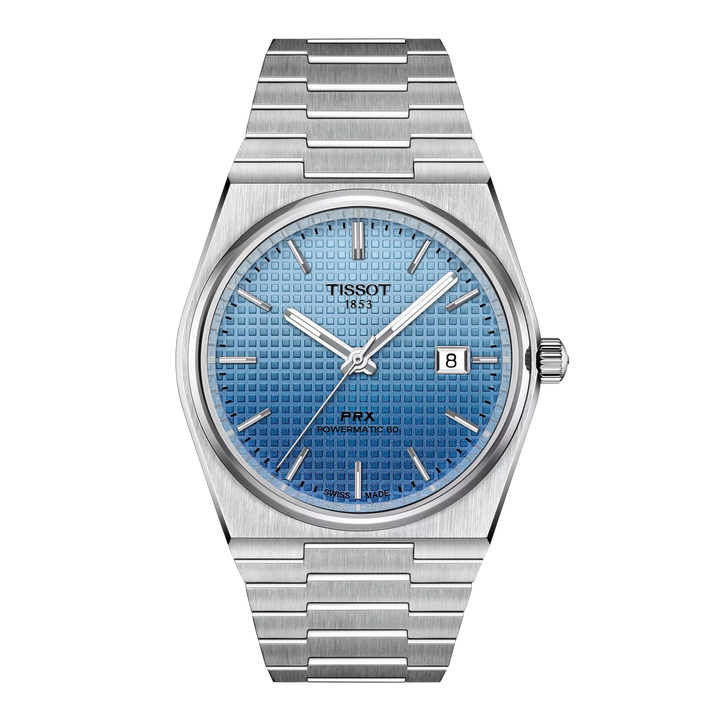 Tissot Clock Prx Powermitic 80 40 40mm Camaleon Blue Ice Automatic Steel T137.407.11.351.01