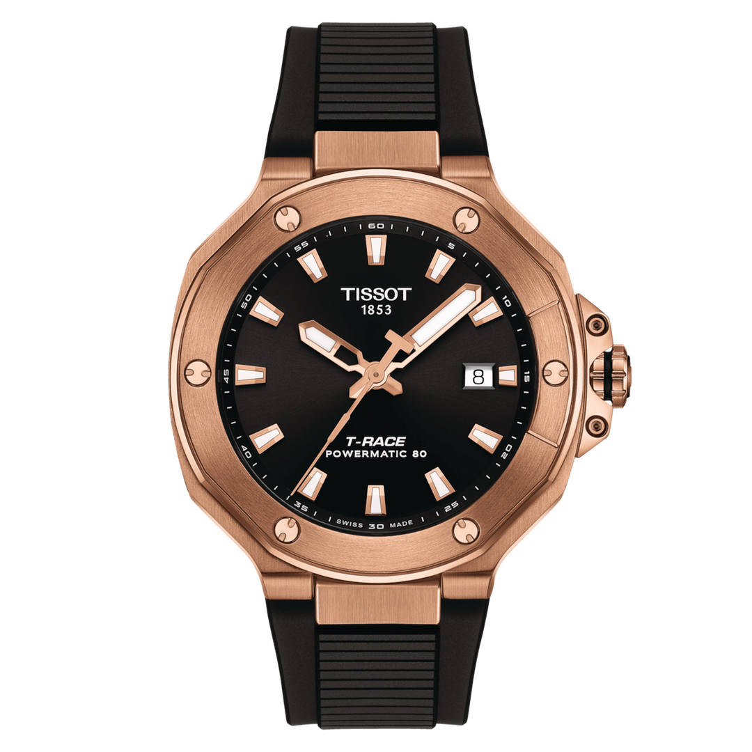 Tissot t-race powermitic 80 41mm 자동 검은 색 시계