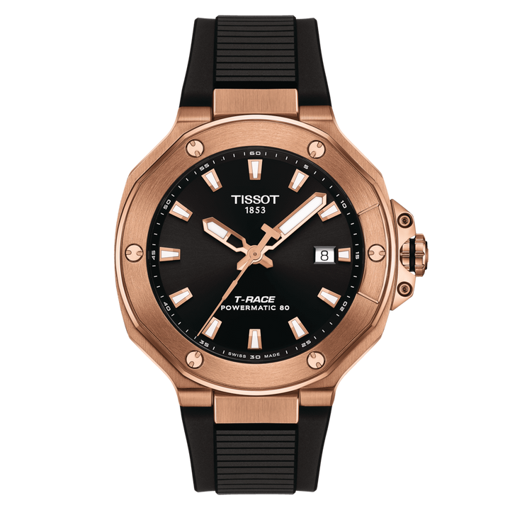 Tissot t-race powermitic 80 41mm 자동 검은 색 시계