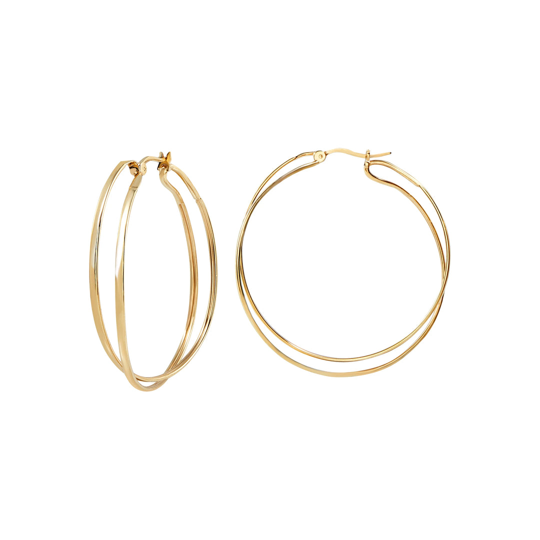 Breil Rim Earrings Lightline Steel IP Gold TJ3676 마감