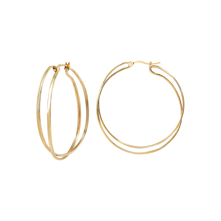 Breil Rim Earrings Lightline Steel IP Gold TJ3676 마감