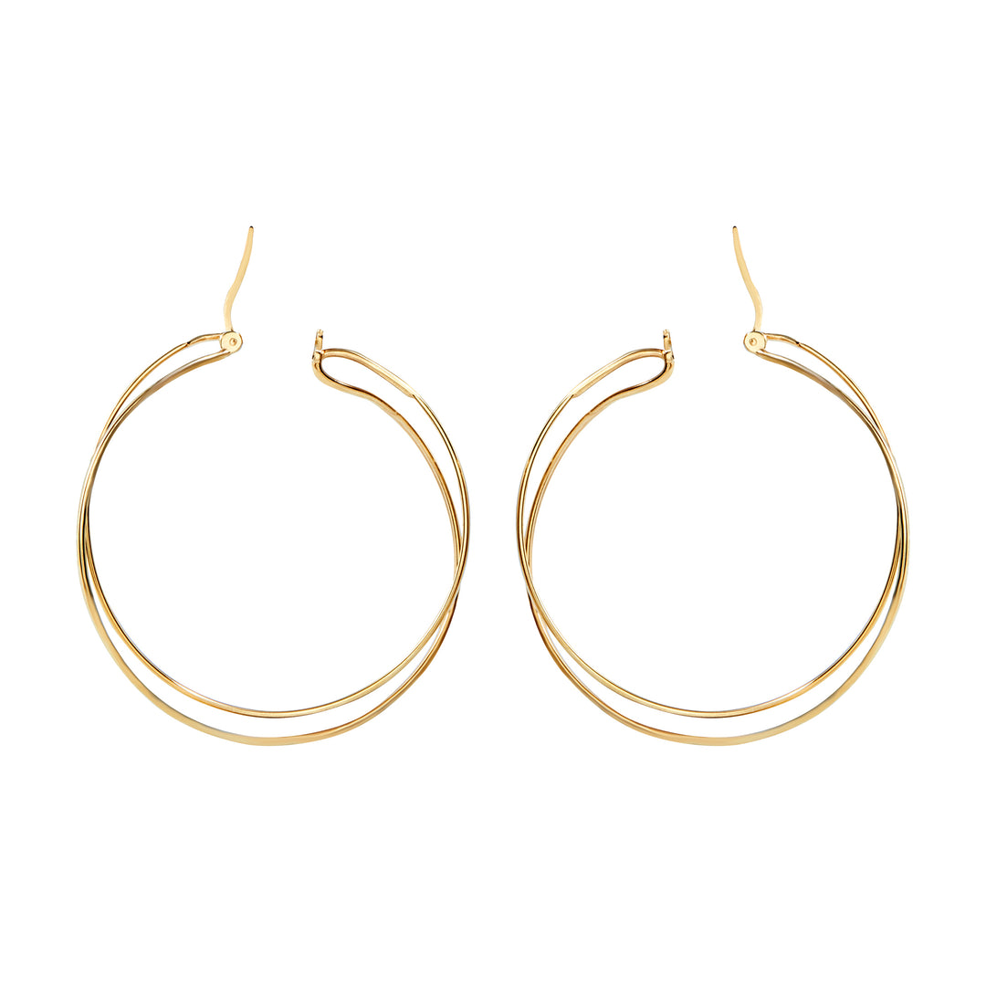 Breil Rim Earrings Lightline Steel IP Gold TJ3676 마감