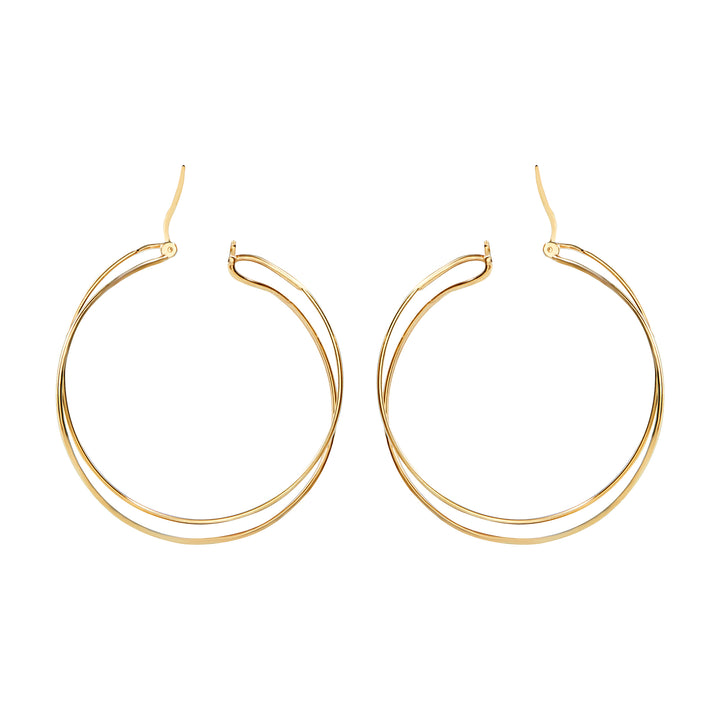 Breil Rim Earrings Lightline Steel IP Gold TJ3676 마감