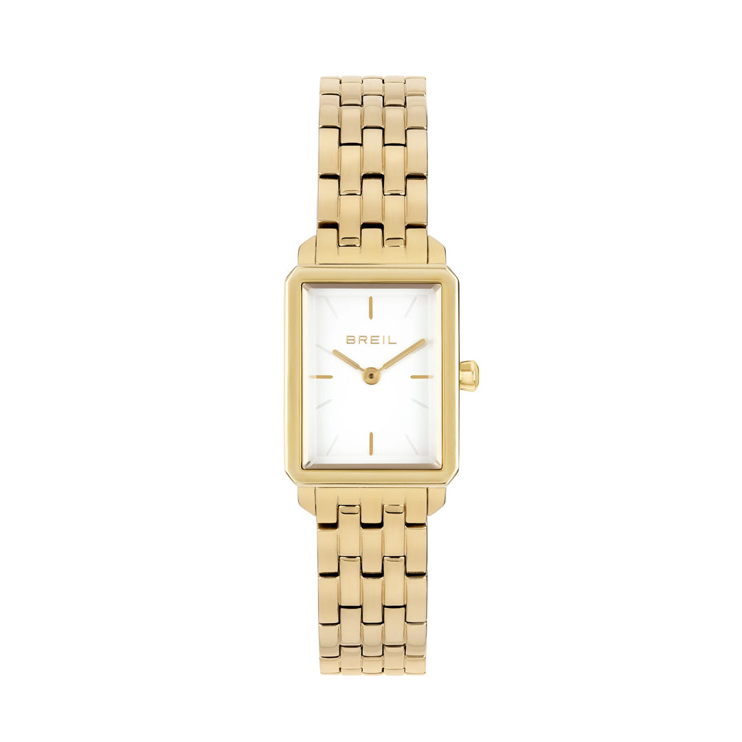 Breil Clock Carré 20x24mm 화이트 쿼츠 스틸 마감 IP Gold TW2078