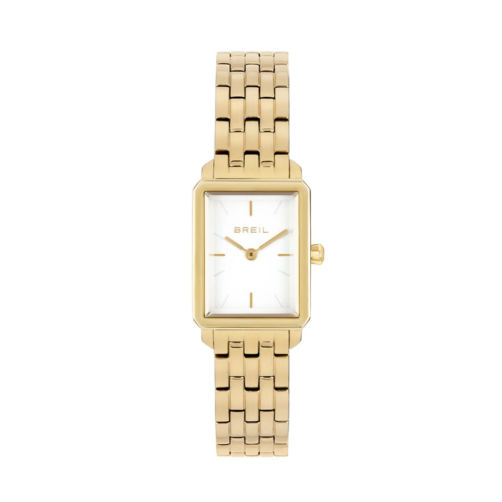 Breil Clock Carré 20x24mm 화이트 쿼츠 스틸 마감 IP Gold TW2078