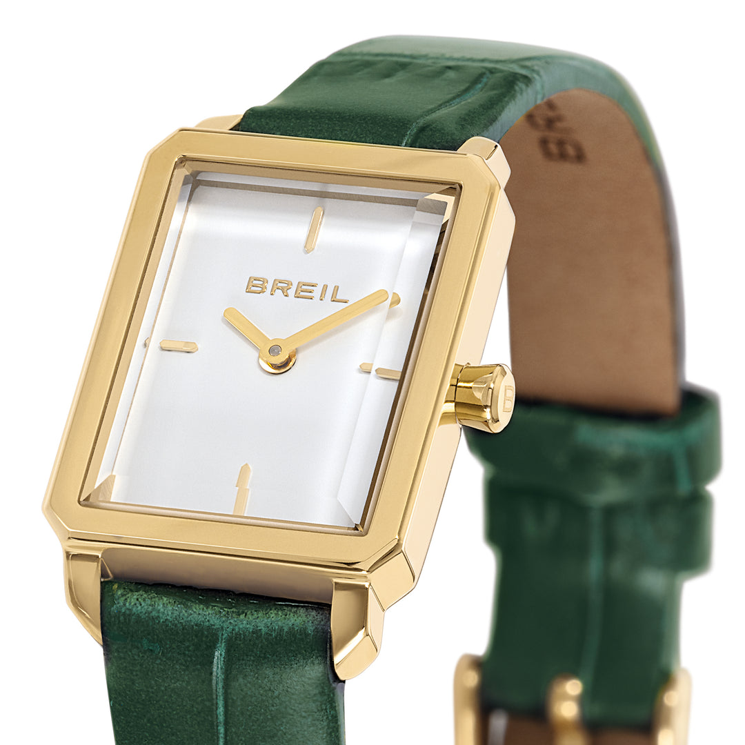 Breil ClockCarré20x24mm白色石英鋼飾面PVD黃金TW2079