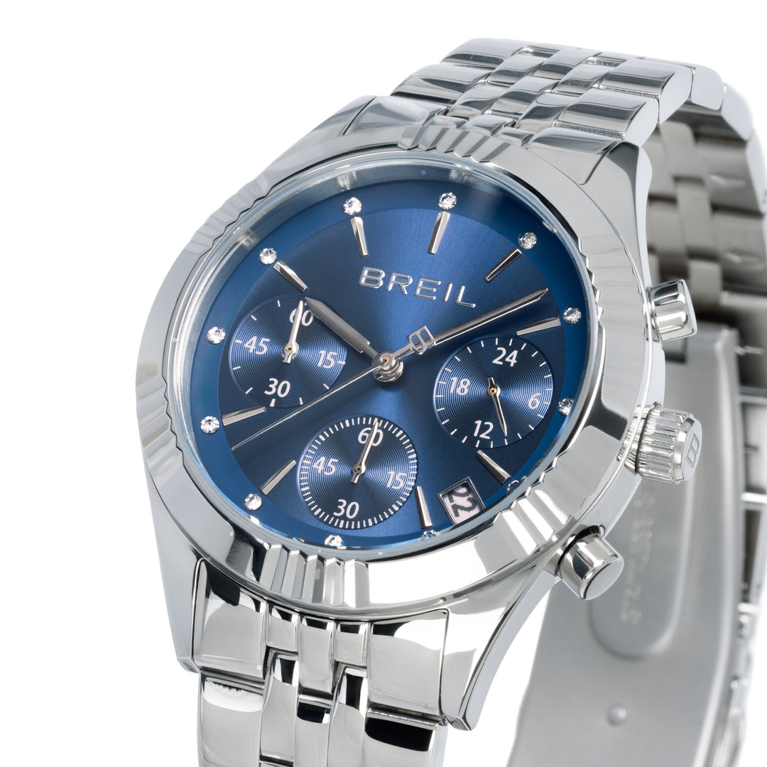 Breil Watch脫穎而出36mm藍色石英鋼pvd粉紅色金色TW2097