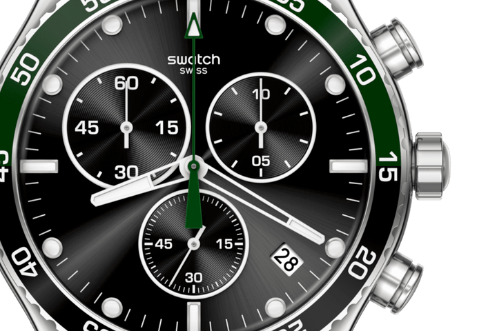 Swatch 시계 DARK GREEN IRONY 오리지널 Irony Chrono 43mm YVS506G