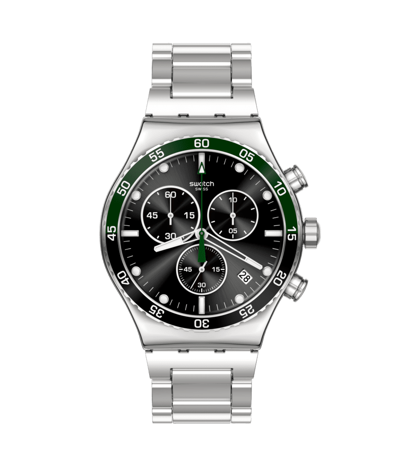 Swatch 시계 DARK GREEN IRONY 오리지널 Irony Chrono 43mm YVS506G