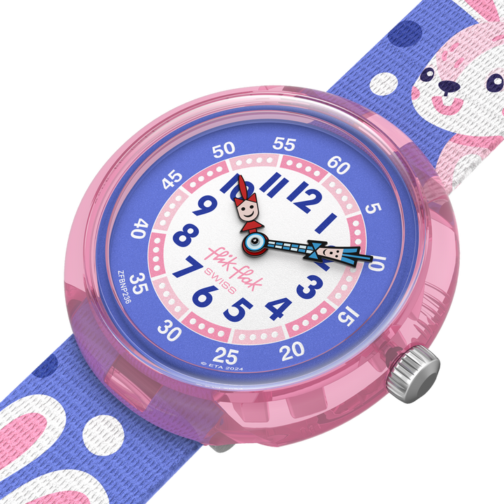 FLIK FLAK PEEK-A-BUNNY FRIENDS FUR-AEVER 32mm FBNP236 시계