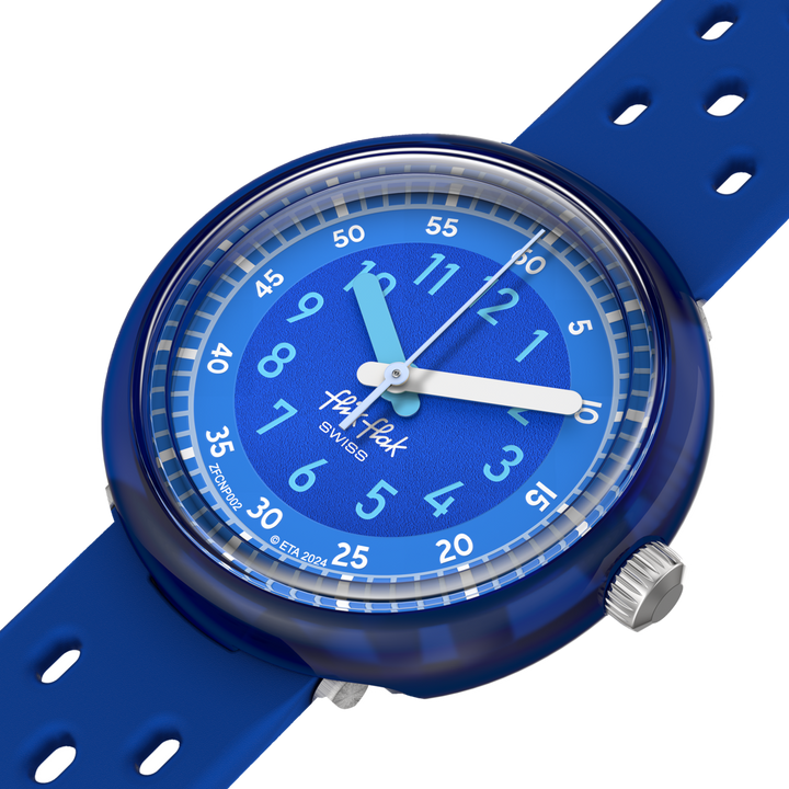 Flik Flak Fizz In Blue Bubby Hours 32mm FcNP002