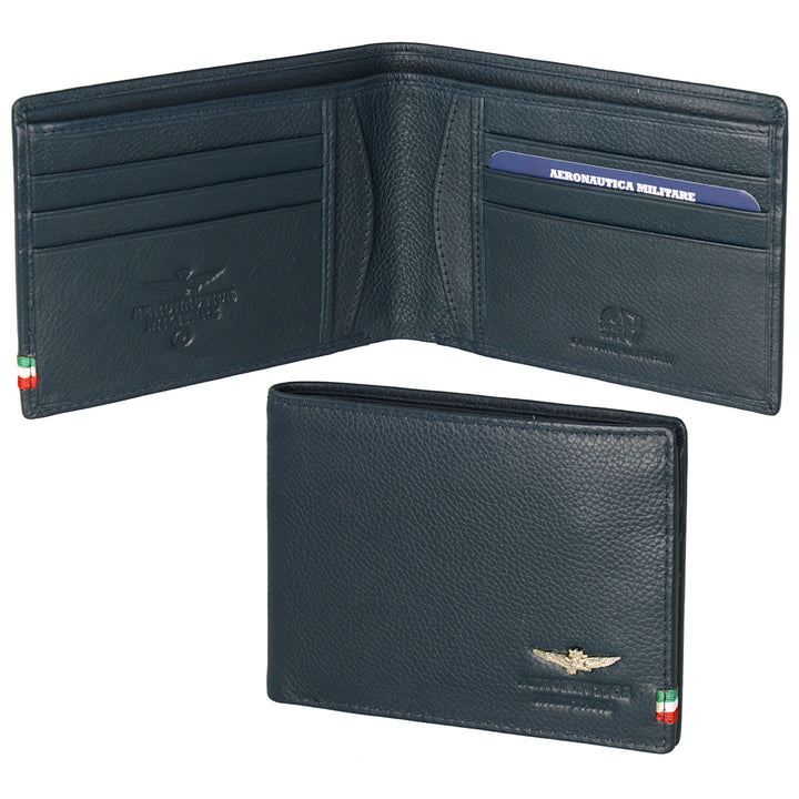 Aeronautica Militare Wallet Flag Leather Credit Card Holder AM104-BL