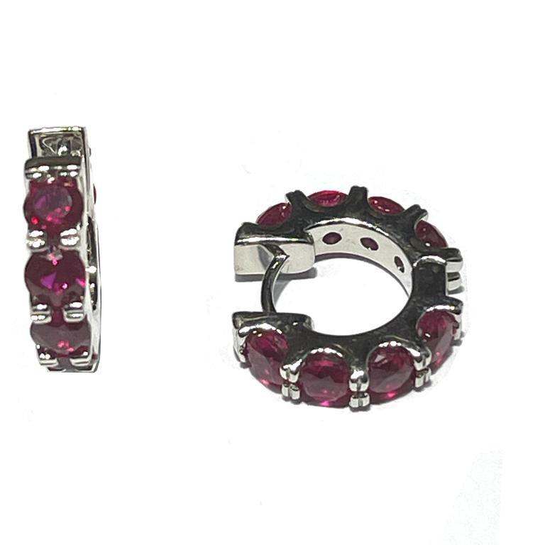 AP Coral orecchini a cerchio Hollywood Diva Style argento 925 finitura rodio cubic zirconia fucsia OR26EXGR - Capodagli 1937