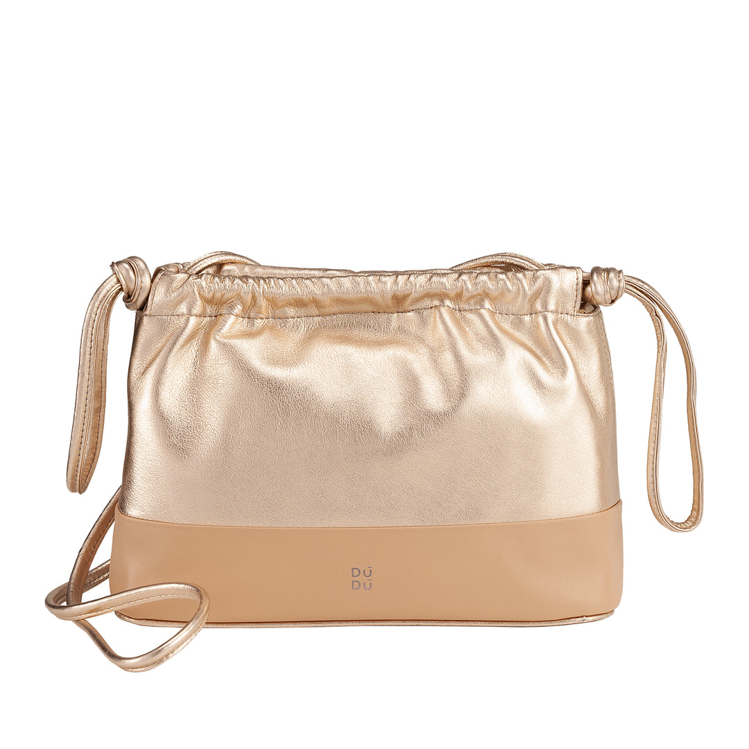 DUDU Women's bag in soft skin, clutch Bag Colored clutch bag with coulisse and shoulder strap