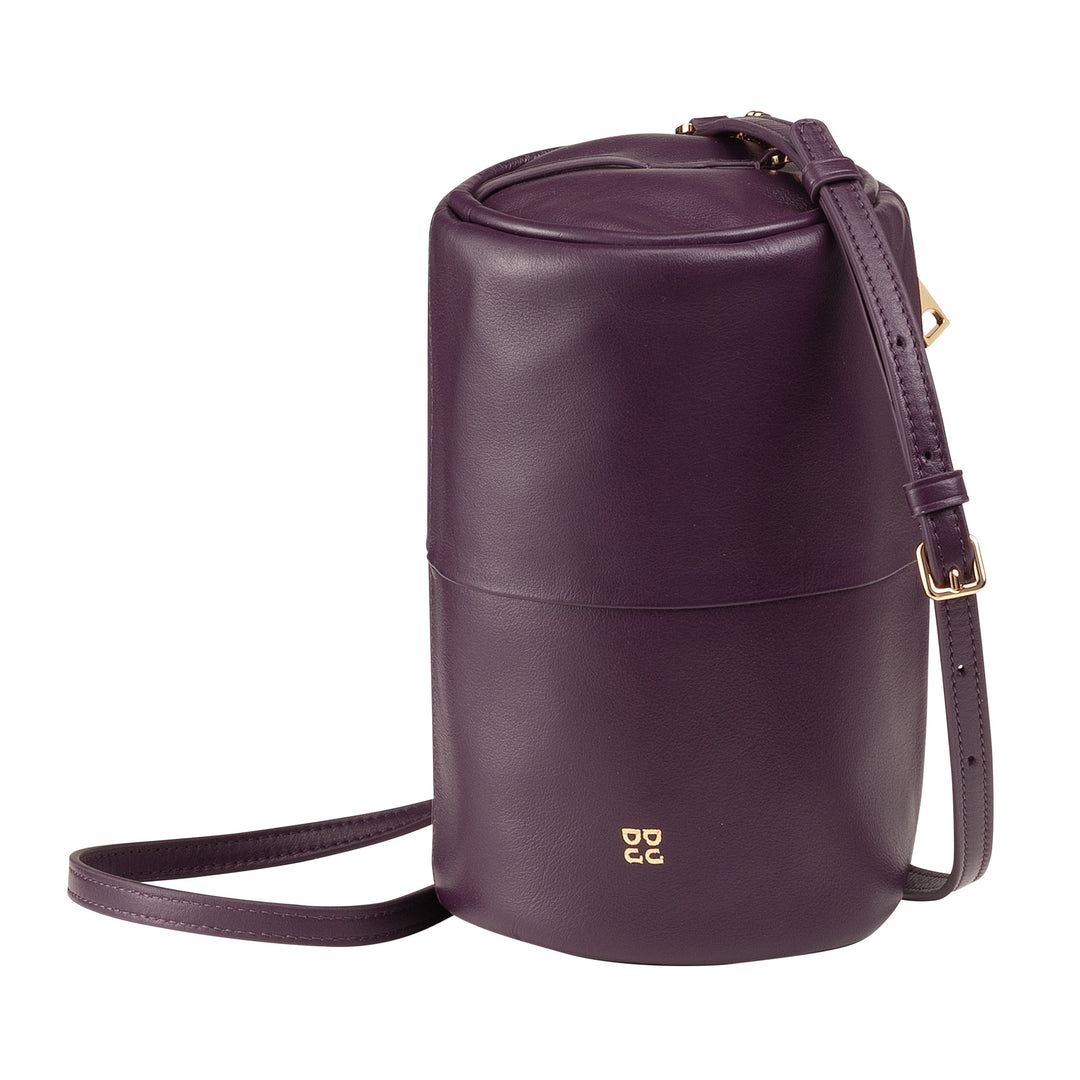 Dudu Women's Women's Leather Bag、チェーンと革のショルダーバッグ、ジッパー付きのエレガントな小さなファッションシリンダーバッグ