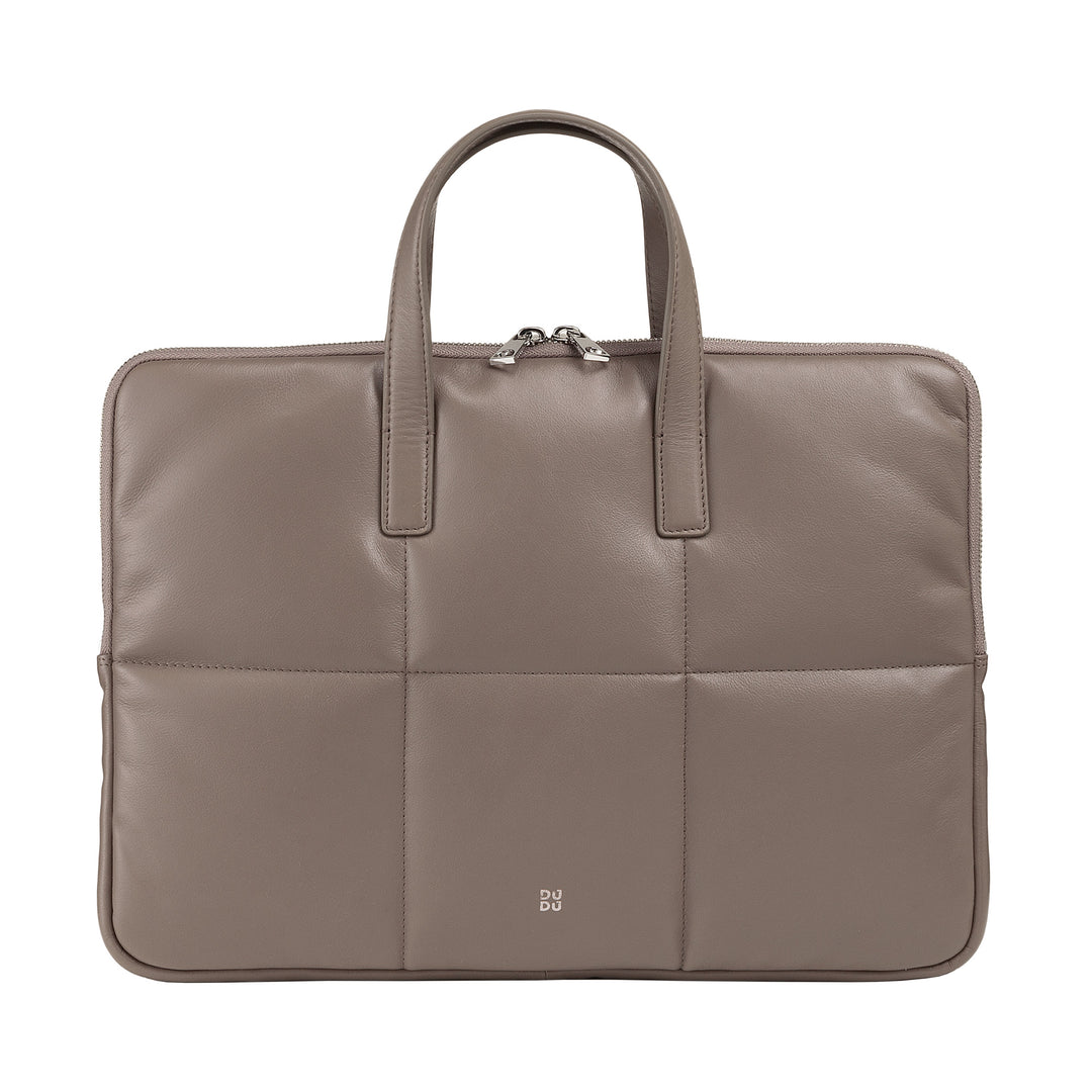 Dudu Bag PC 여자 14 -inch PC 여자 패딩 퀼트 가죽 어깨 끈, MacBook 노트북 노트북 노트북 홀더 최대 14 인치, 우아한 슬리브 백 접힘