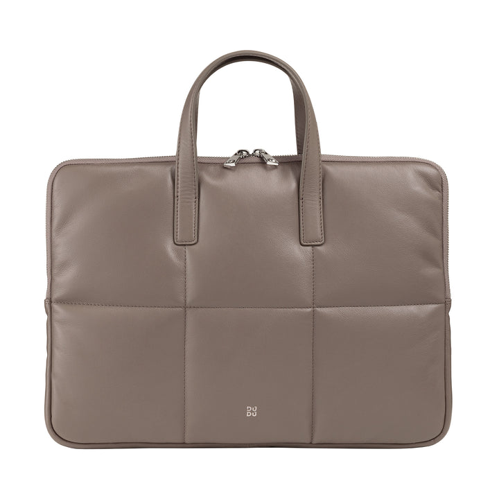 Dudu Bag PC 여자 14 -inch PC 여자 패딩 퀼트 가죽 어깨 끈, MacBook 노트북 노트북 노트북 홀더 최대 14 인치, 우아한 슬리브 백 접힘