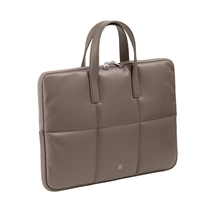 Dudu Bag PC 여자 14 -inch PC 여자 패딩 퀼트 가죽 어깨 끈, MacBook 노트북 노트북 노트북 홀더 최대 14 인치, 우아한 슬리브 백 접힘