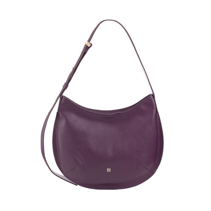 DUDU shoulder bag medium woman in real leather, hobo bag with adjustable shoulder strap, shoulder bag with zip zip