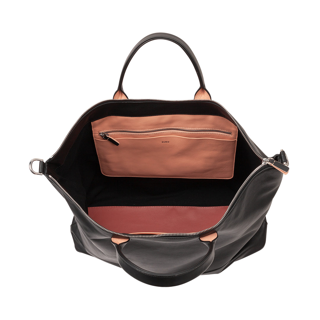 DUDU WOMEN SOFT WOMEN BAG IN LEATHER, GREGING BRWING BAG WITH DETABLE BACK, HAND BAG with two handles and zip closure