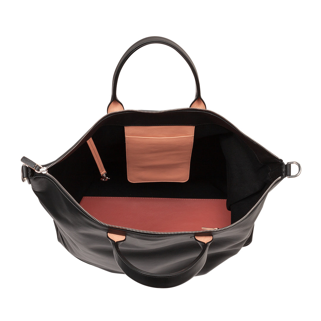 DUDU WOMEN SOFT WOMEN BAG IN LEATHER, GREGING BRWING BAG WITH DETABLE BACK, HAND BAG with two handles and zip closure