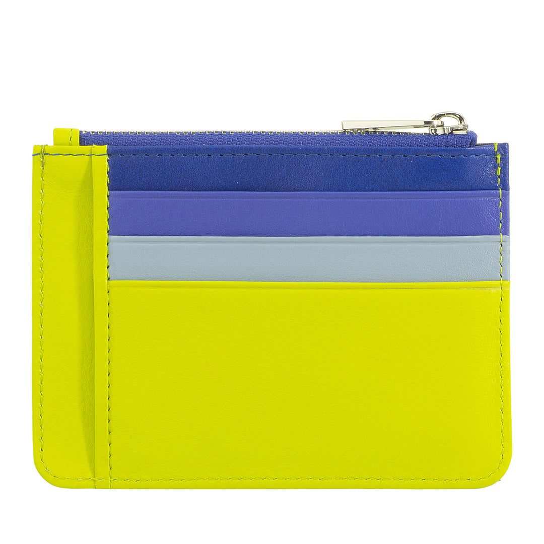 DUDU sachet Credit cards in real colorful leather wallet with zip