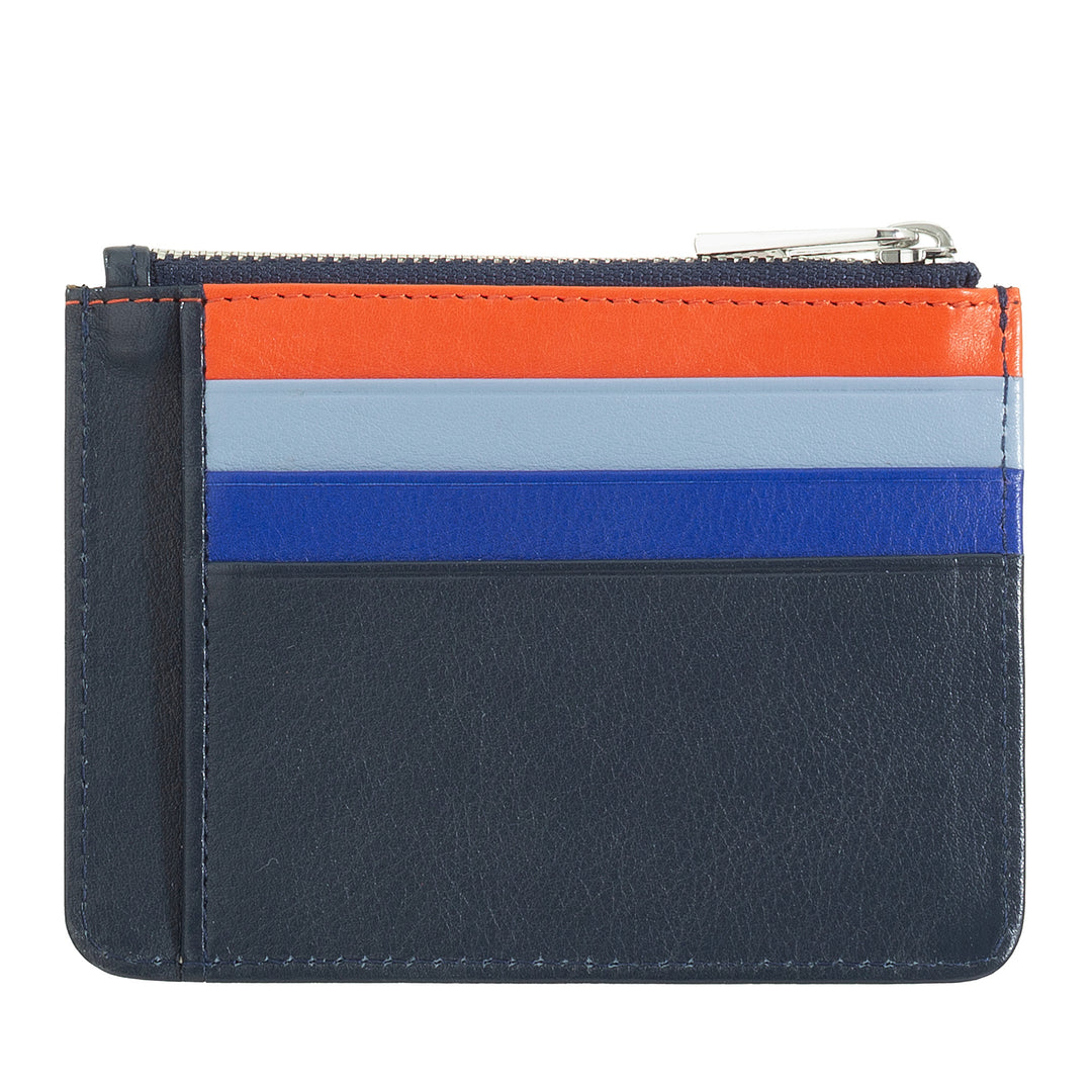 DUDU sachet Credit cards in real colorful leather wallet with zip