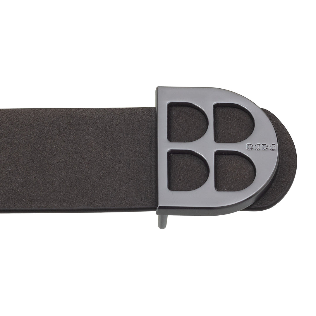 DUDU belt for reversible man in smooth leather and two -tone nobuk, made in Italy, double face, with personalized buckle